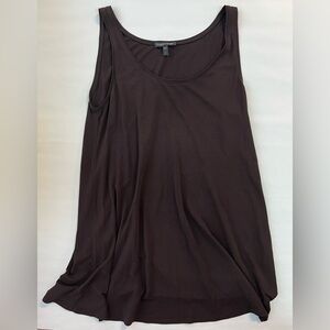 Eileen Fisher Brown Silk Scoop Neck Tank Small